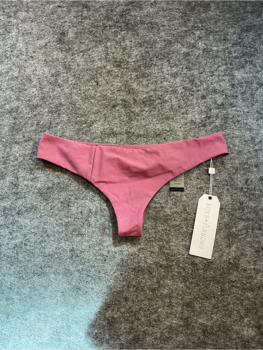 Boys + Arrows Pink Bikini Bottom Low Rise Cheeky Swim Brief Size L NEW!